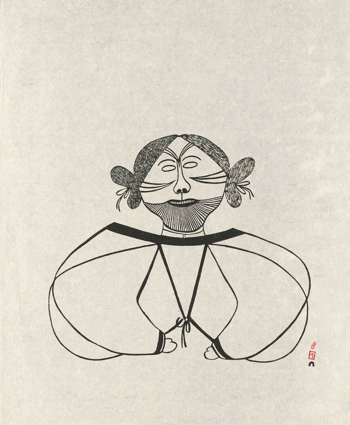 Art Canada Institute, Pitseolak Ashoona, Tatooed Woman, 1963