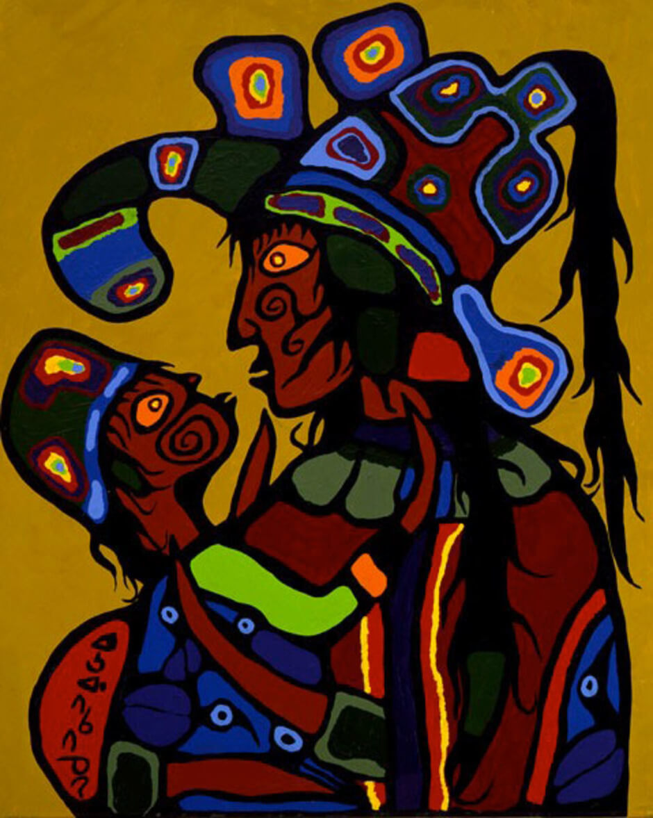 Art Institute Canada, Norval Morrisseau, Artist's Wife and Daughter, c. 1975