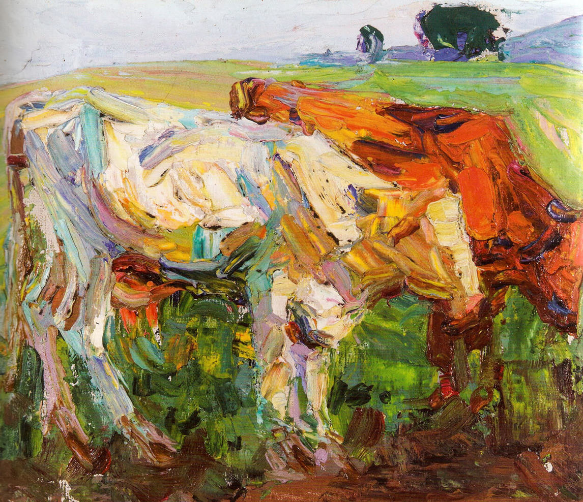 Art Canada Institute, Kathleen Munn, Untitled (Study of Cows), c. 1910