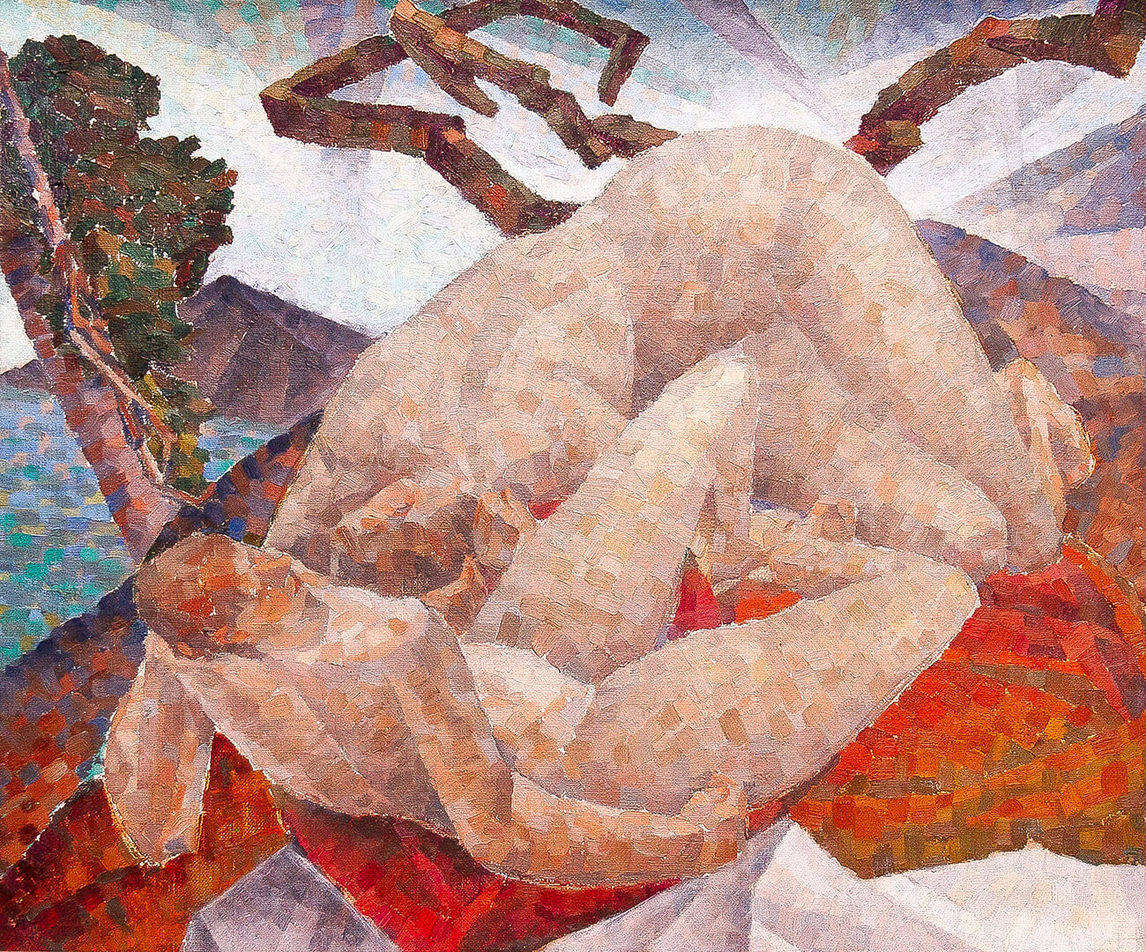 Art Canada Institute, Kathleen Munn, Untitled (Two Nudes in a Landscape), c. 1928–30.