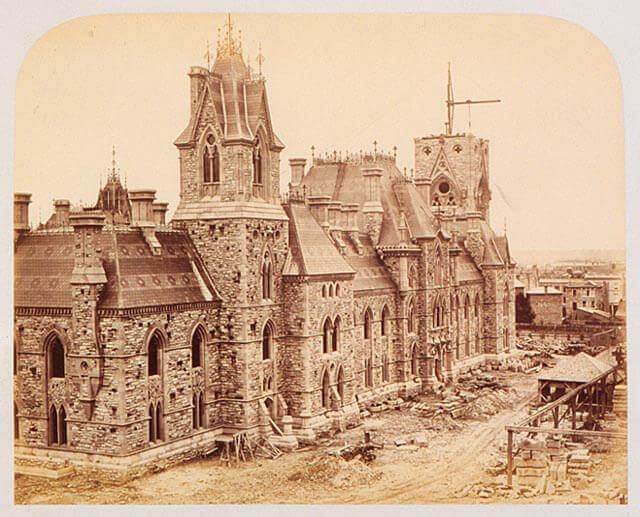 Art Canada Institute, William Notman, Parliament Buildings in Course of Erection at Ottawa, 1865