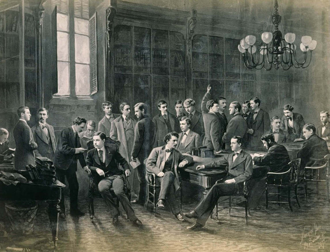 Art Canada Institute, William Notman, Yale College, Sheffield Scientific School Class in Library, New Haven, Connecticut, 1872