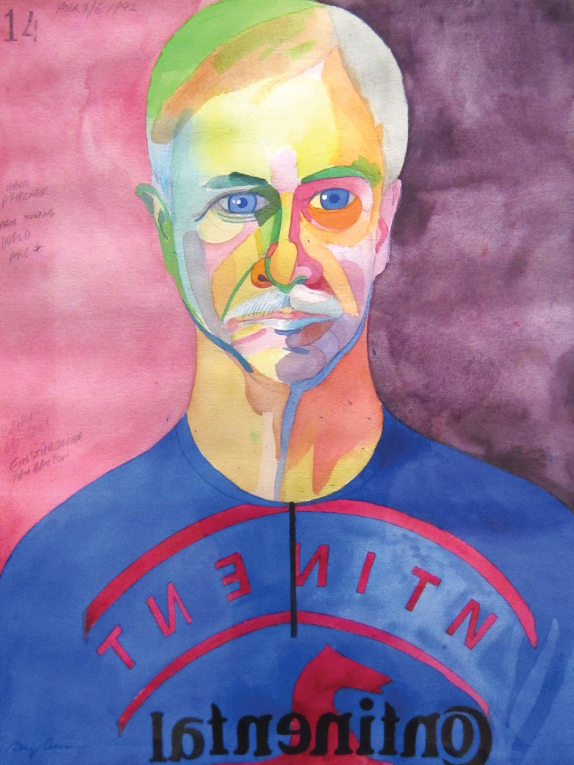 Art Canada Institute, Greg Curnoe, Self-Portrait #14, August 3–6, 1992