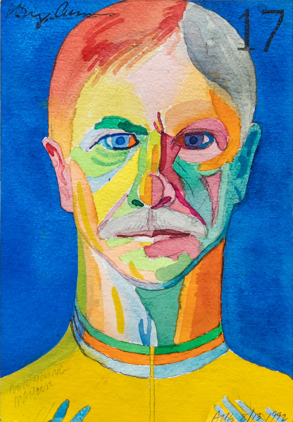 Art Canada Institute, Greg Curnoe, Self-Portrait #17 (Autoportrait #17), 8 août 1992