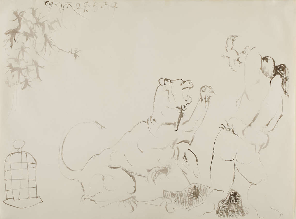 Art Canada Institute, Harold Town, Bacchante Threatened by a Panther, 1959