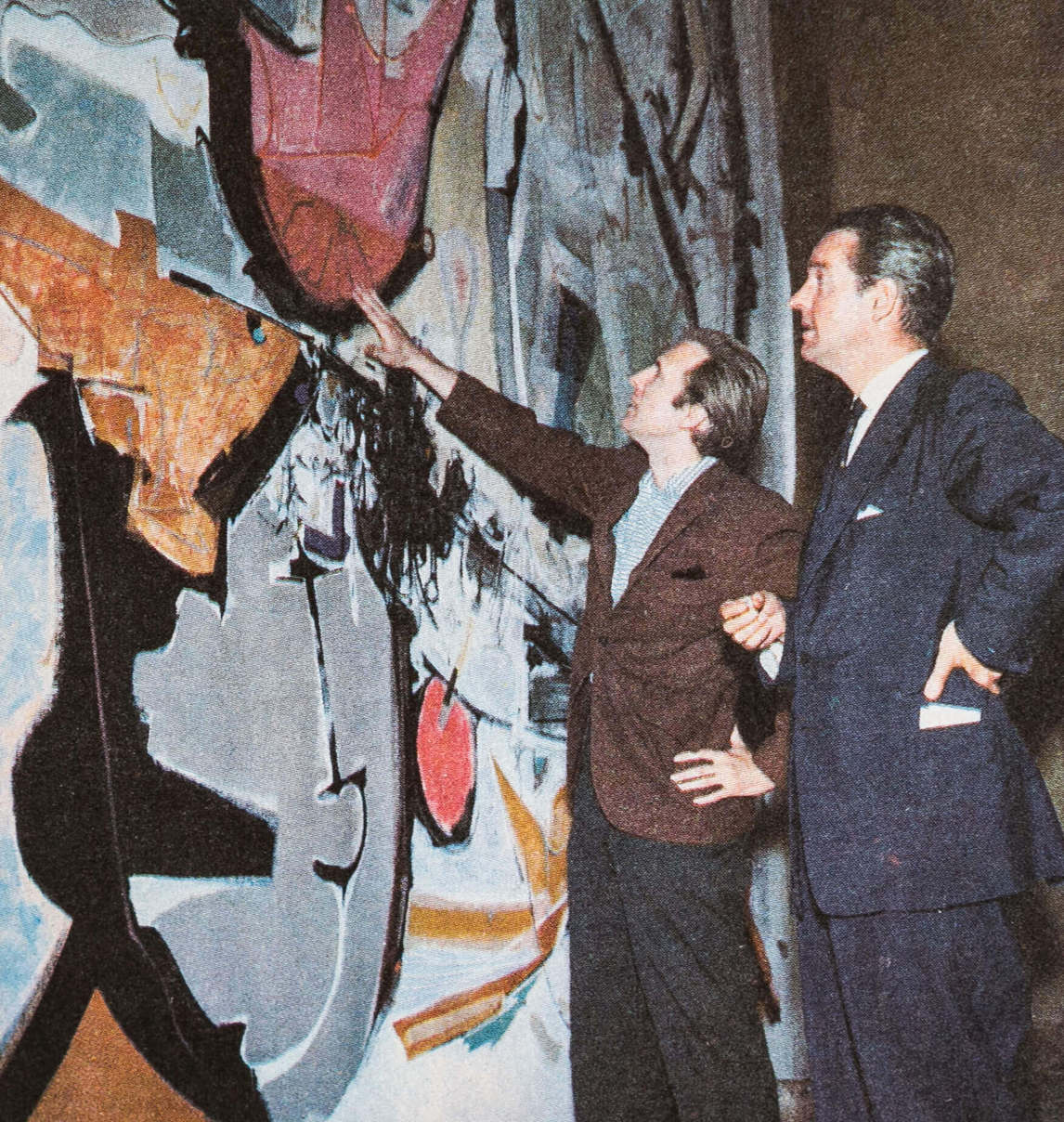 Art Canada Institute, Town in front of his monumental St. Lawrence Seaway mural, 1958