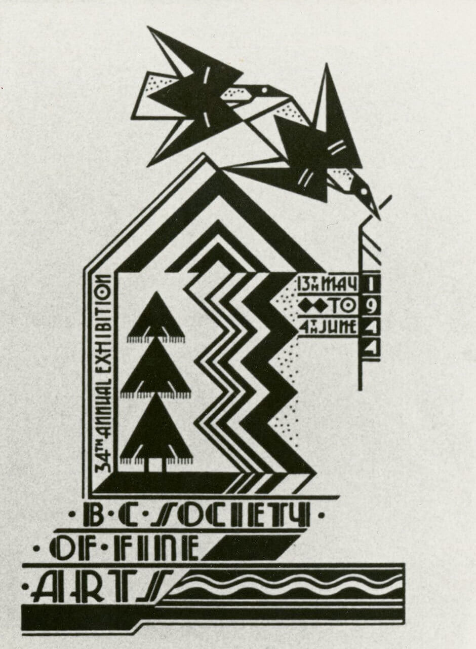 Art Canada Institute, Jock Macdonald, Design for catalogue cover for the 34th Annual Exhibition of the British Columbia Society of Fine Arts, 1944