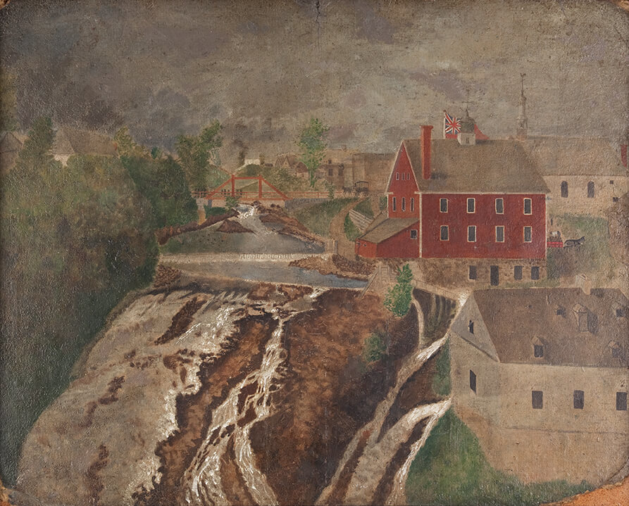 Art Canada Institute, Zacharie Vincent, Fire at the Paper Mill in Lorette, c. 1862.