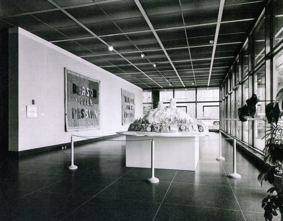 Art Canada Institute, Joyce Wieland, installation view of Arctic Passion Cake, 1971