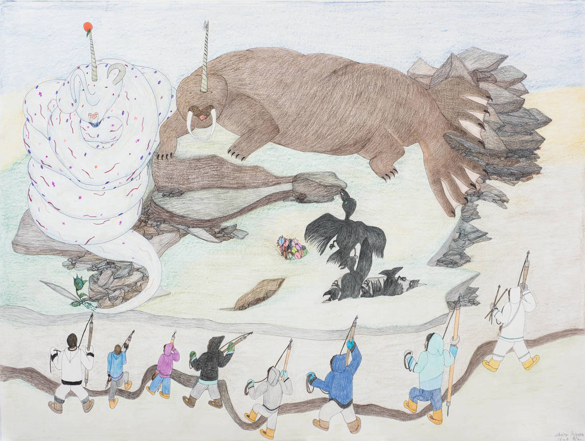 Art Canada Institute, Shuvinai Ashoona, Hunting Monster, 2015