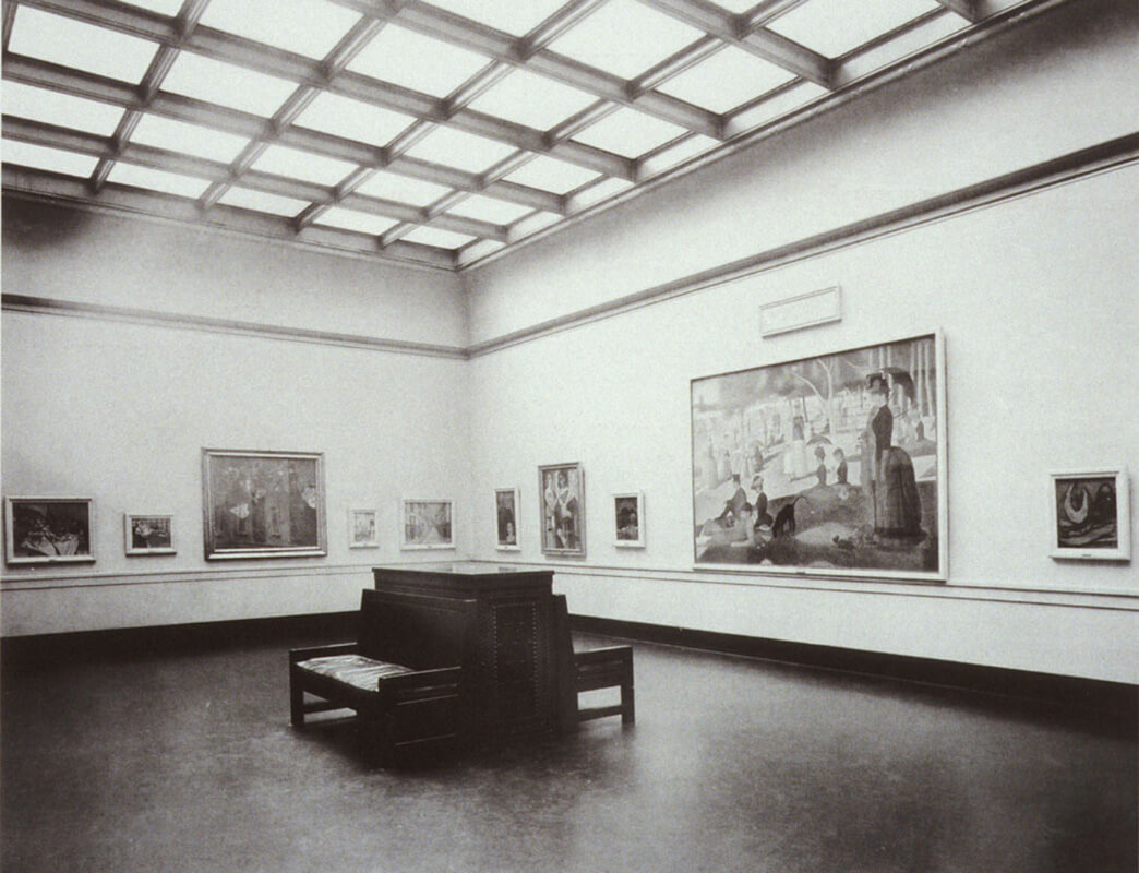Art Canada Institute, installation of the Helen Birch Bartlett Memorial Collection at the Art Institute of Chicago c. 1926, featuring Georges Seurat, A Sunday on La Grande Jatte – 1884, 1884–86