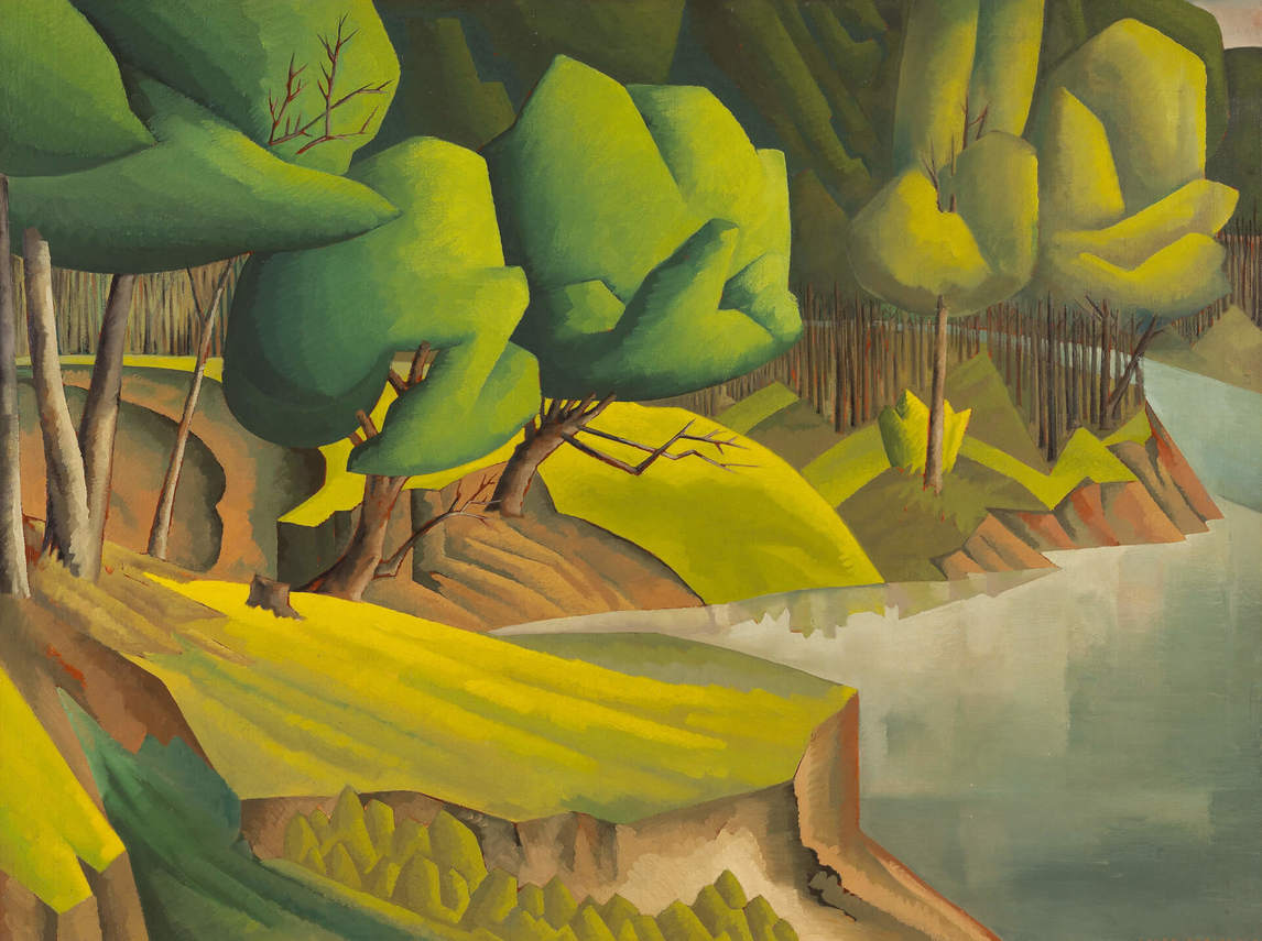 Art Canada Institute, Caven Atkins, Landscape with River, Beausejour, Manitoba, 1937