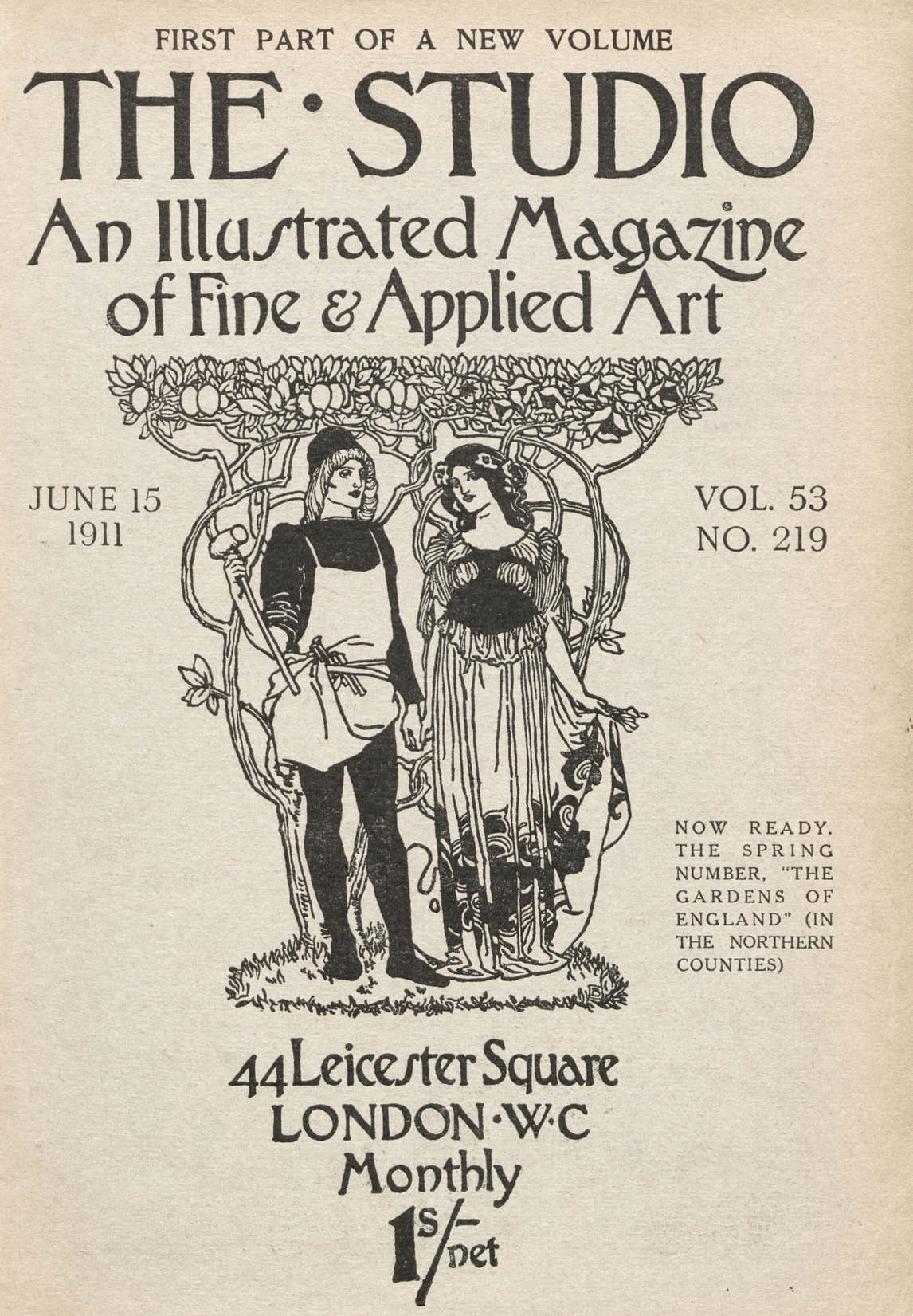 Art Canada Institute, Cover of The Studio: An Illustrated Magazine of Fine & Applied Art 53, no. 219 (June 15, 1911)