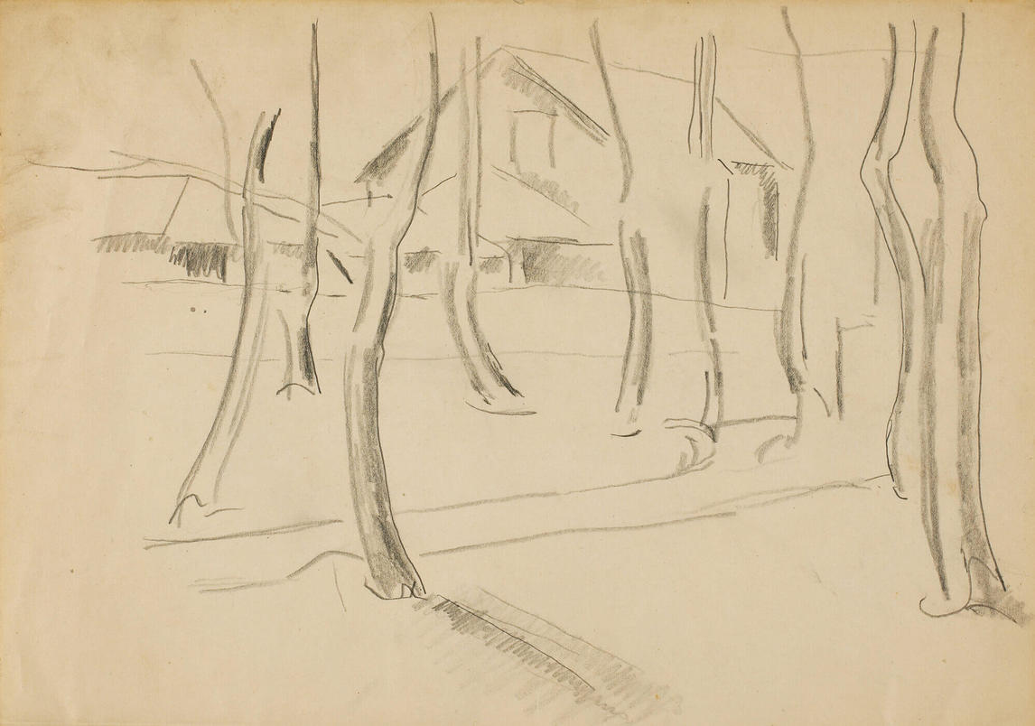 Art Canada Institute, Lionel LeMoine Fitzgerald, Sketch for “Doc Snyder’s House” No. 1, c. 1928