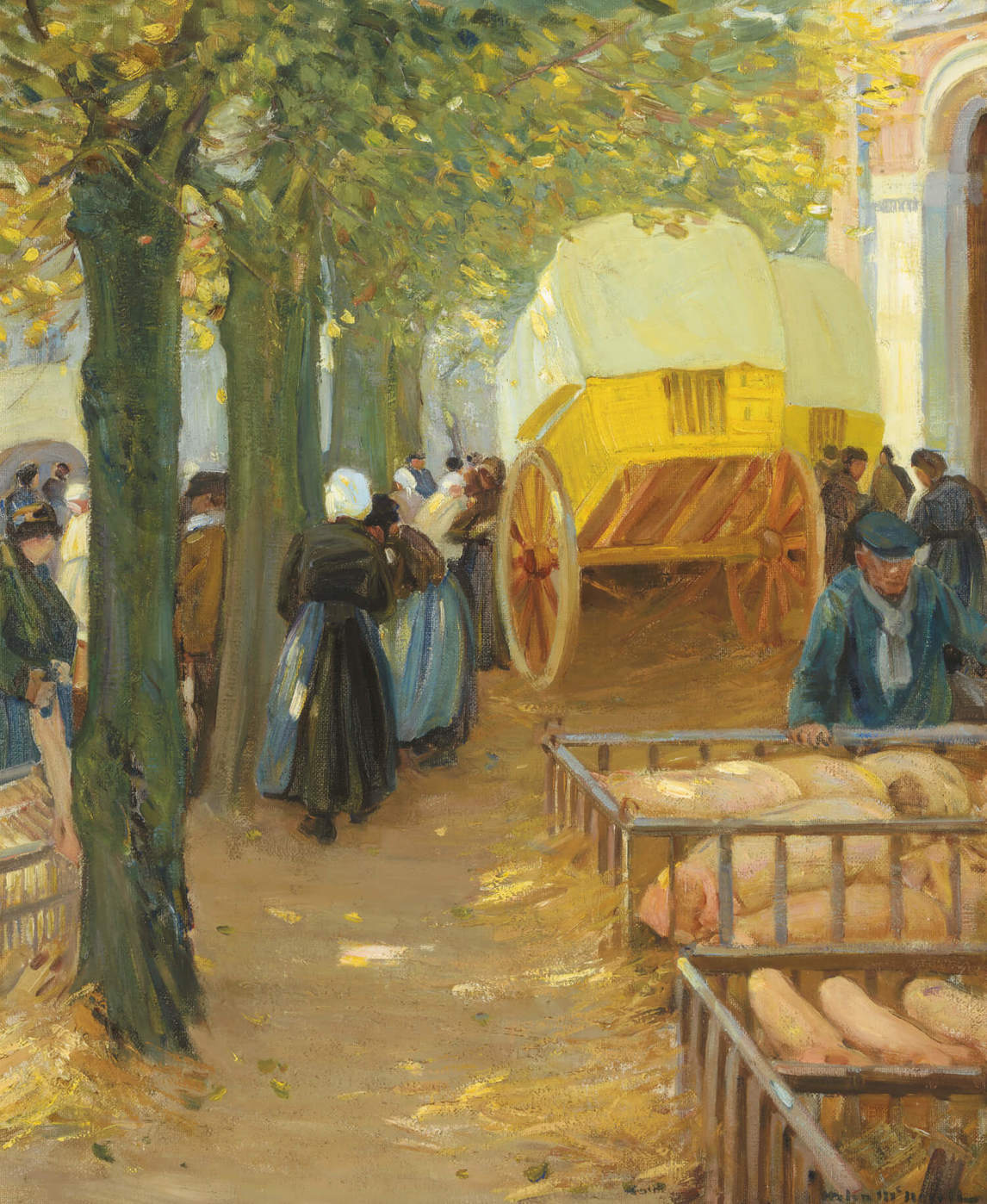 Market in Brittany, c. 1913, Helen McNicoll