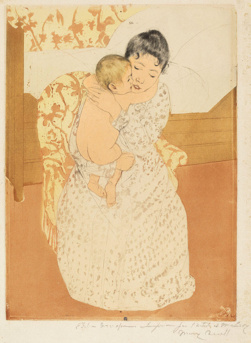 Maternal Caress, 1890–91, Mary Cassatt