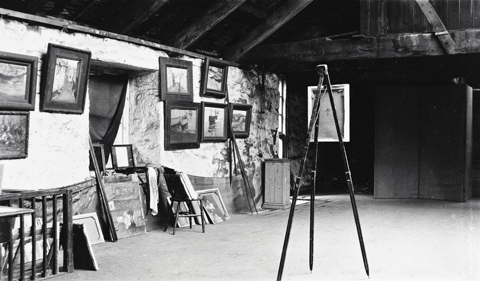 Photograph of Helen McNicoll’s studio in St. Ives, Cornwall, c. 1906