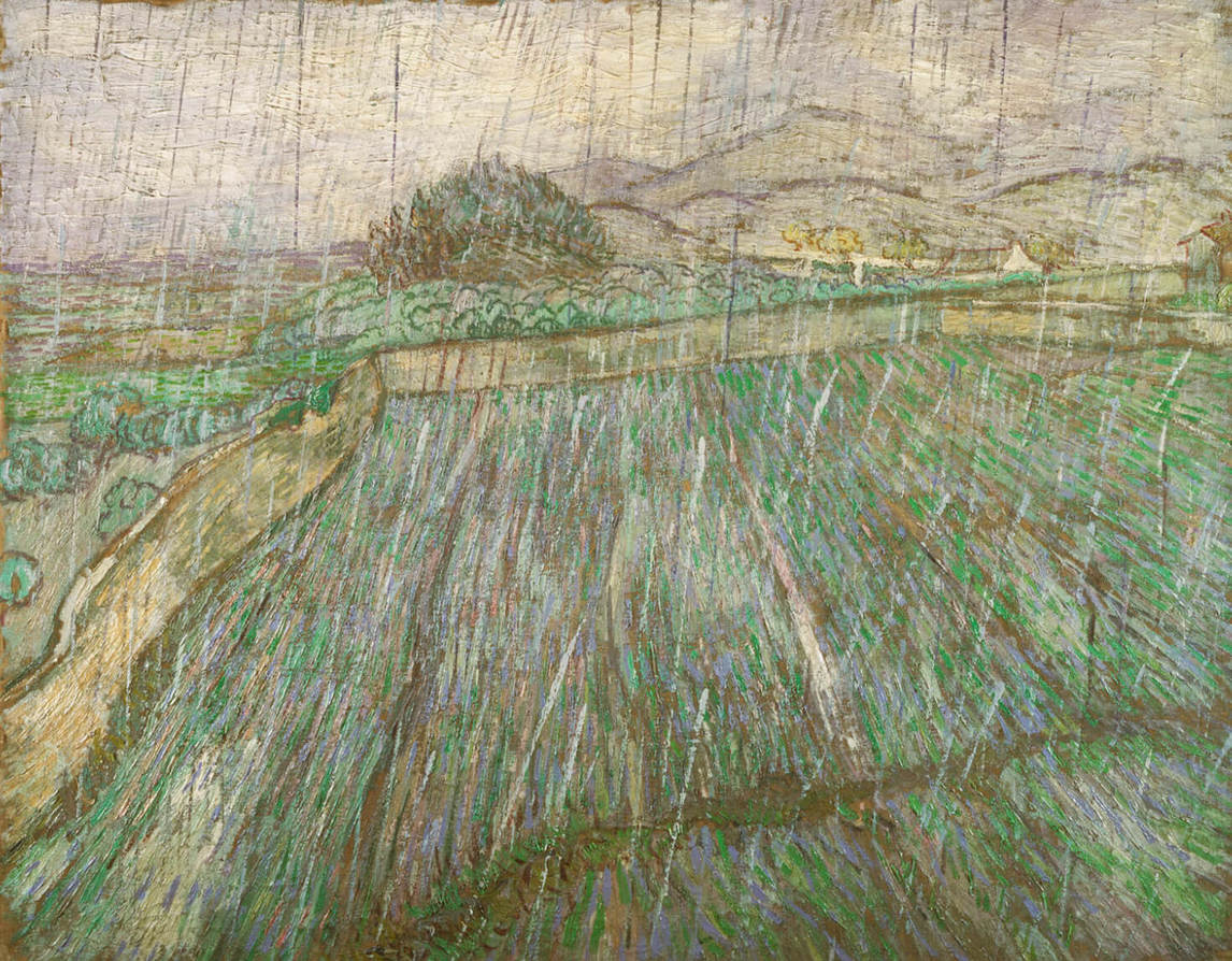 La pluie, 1889, by Vincent van Gogh