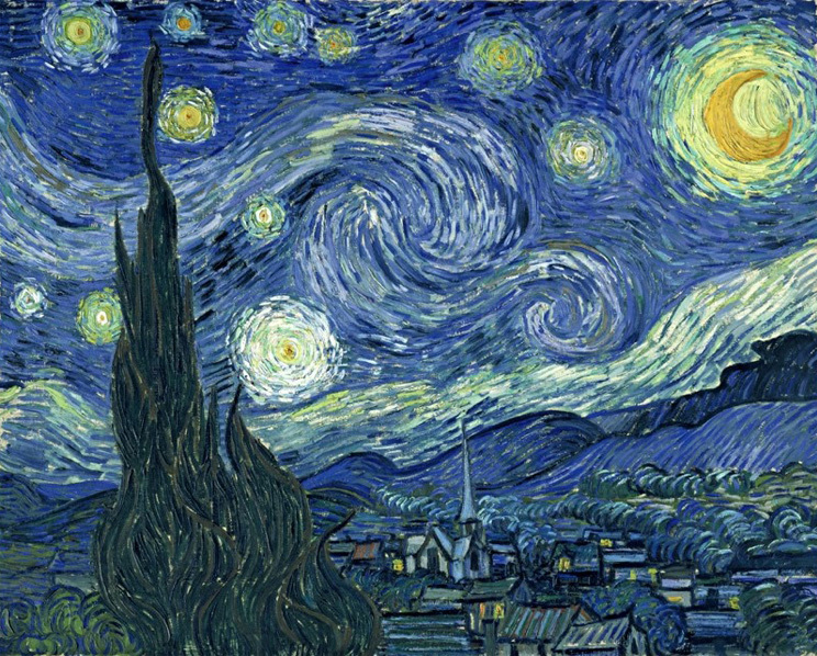 The Starry Night, 1889, by Vincent van Gogh