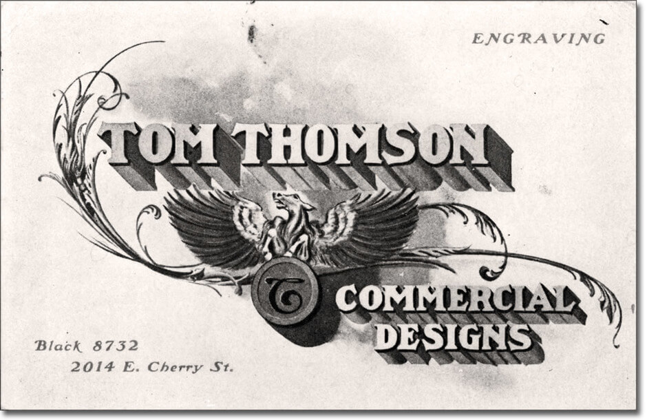 Art Canada Institute, Thomson’s business card from Seattle, c. 1904