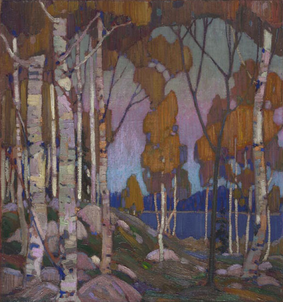 Art Canada Institute, Tom Thomson, Paysage décoratif : bouleaux, 1915–16
