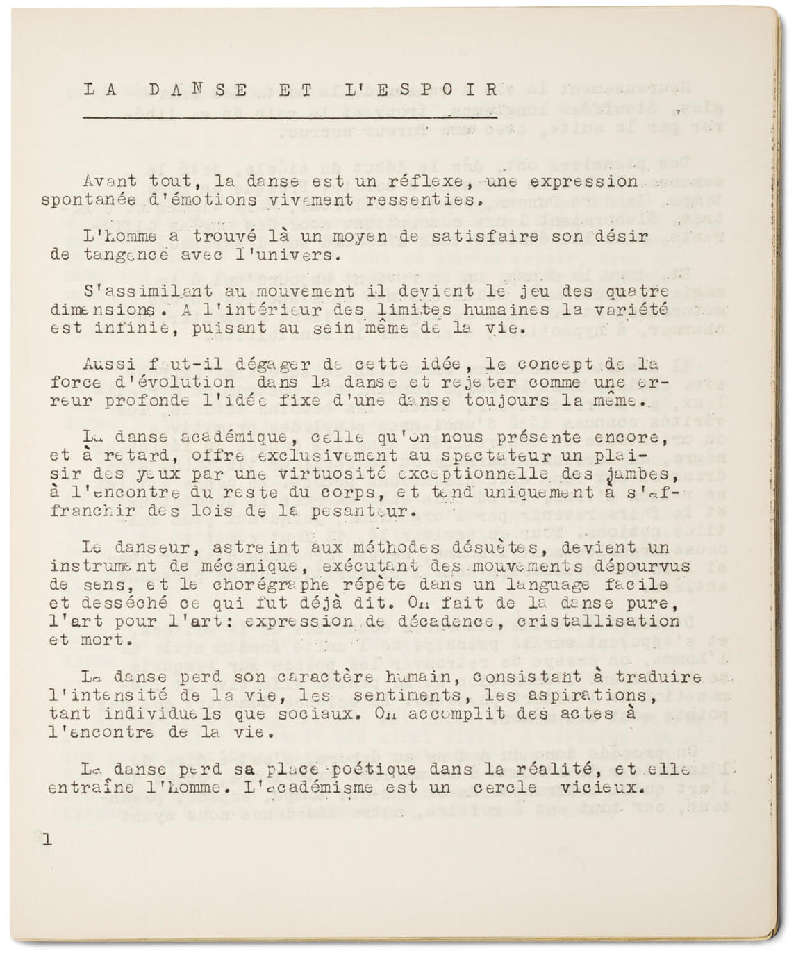 Refus global, “La danse et l’espoir,” 1948, by Françoise Sullivan.