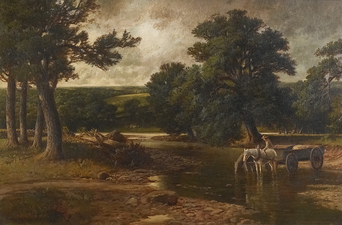 A Grey Day at the Ford, 1885, by Homer Watson