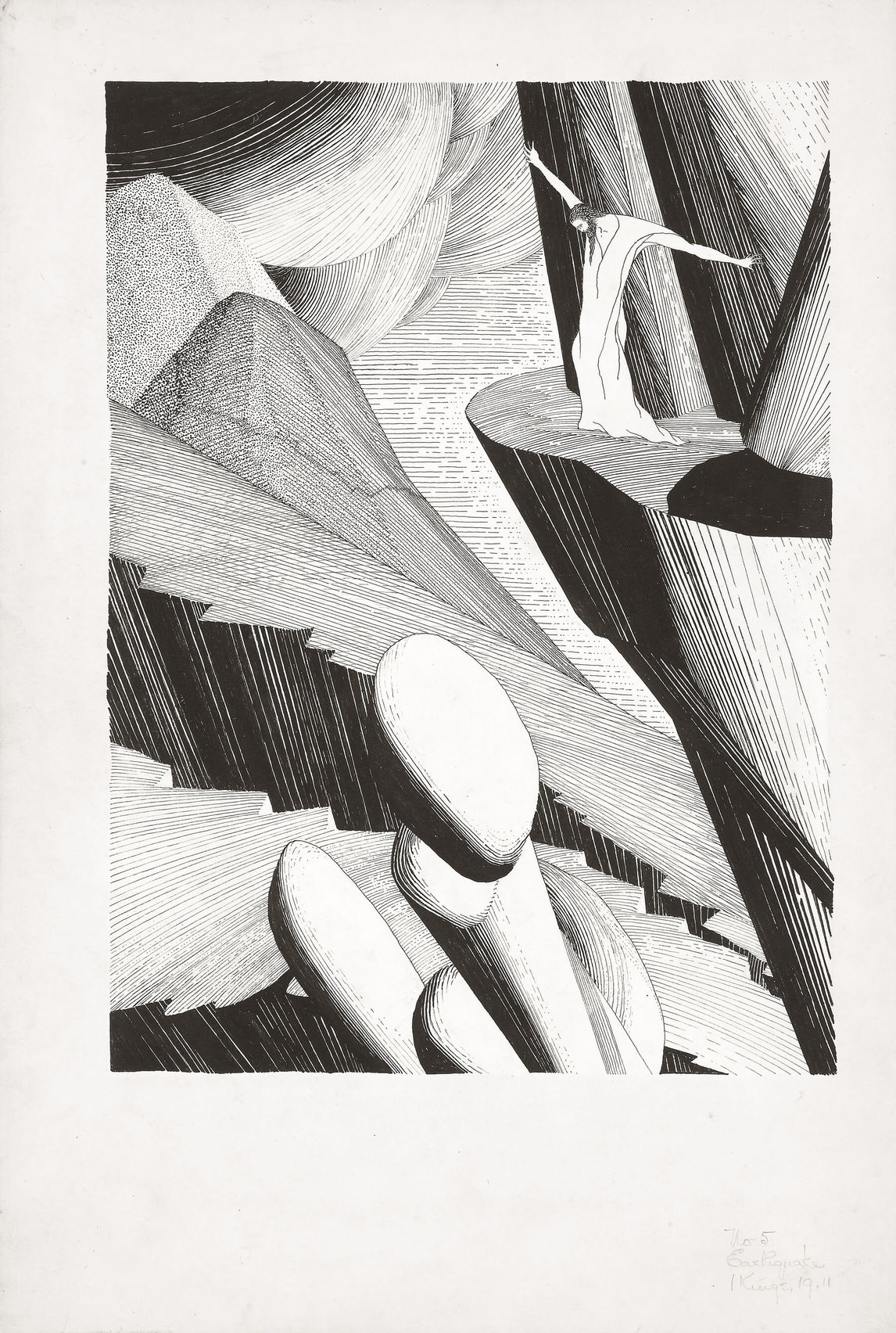Bertram Brooker, The Earthquake [Elijah Series] (Le tremblement de terre [Série Élie]), 1926