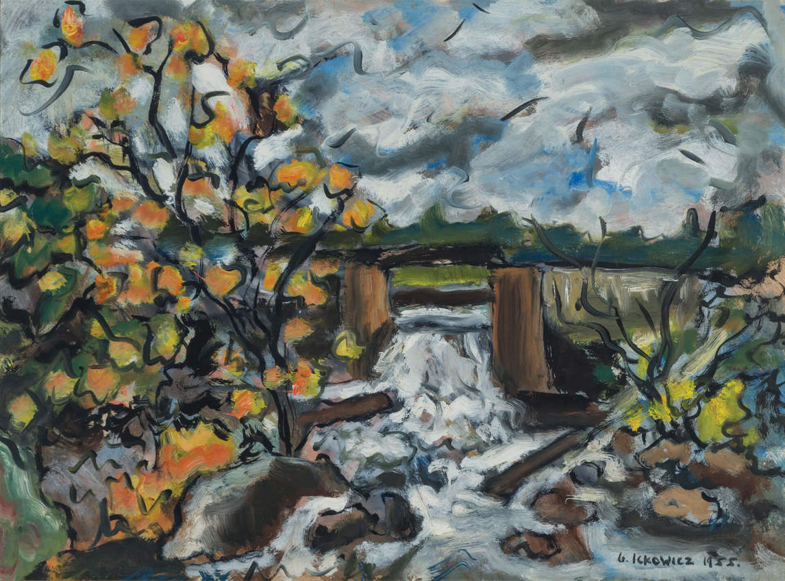 Art Canada Institute, Gershon Iskowitz, Untitled–Rushing Water, Autumn, 1955