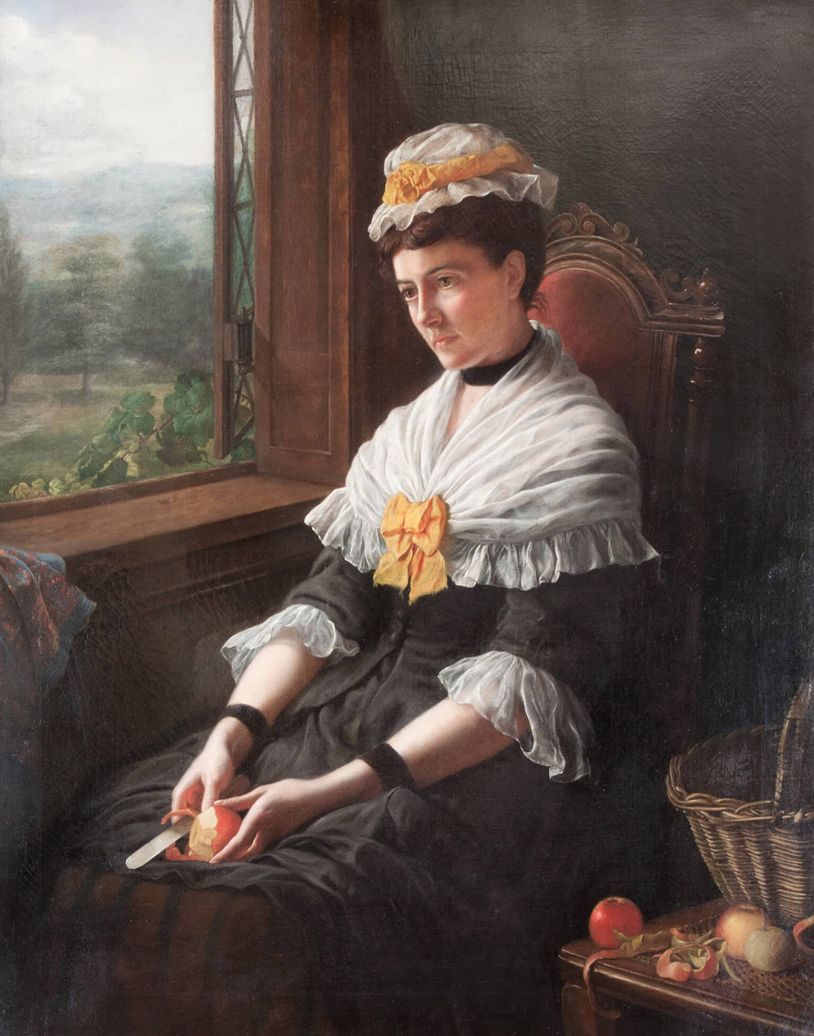  Olivia Paring Apples, n.d, by Charlotte Schreiber