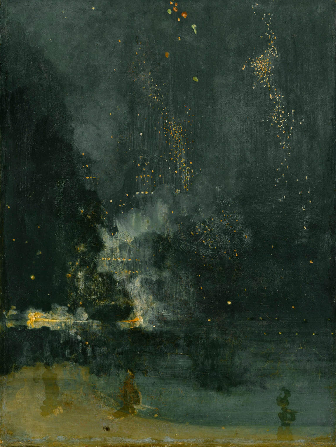 James Abbott McNeill Whistler, Nocturne in Black and Gold, The Falling Rocket (Nocturne en noir et or : la fusée qui retombe), 1875