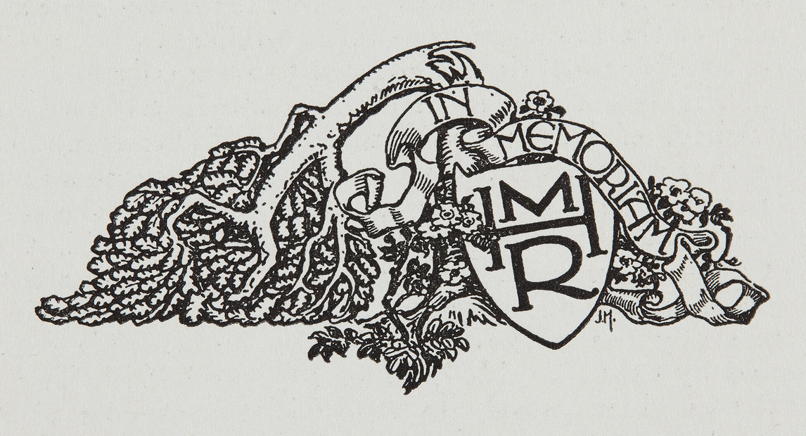  “In Memorium MHR” headpiece, c.1922, by J.E.H. MacDonald