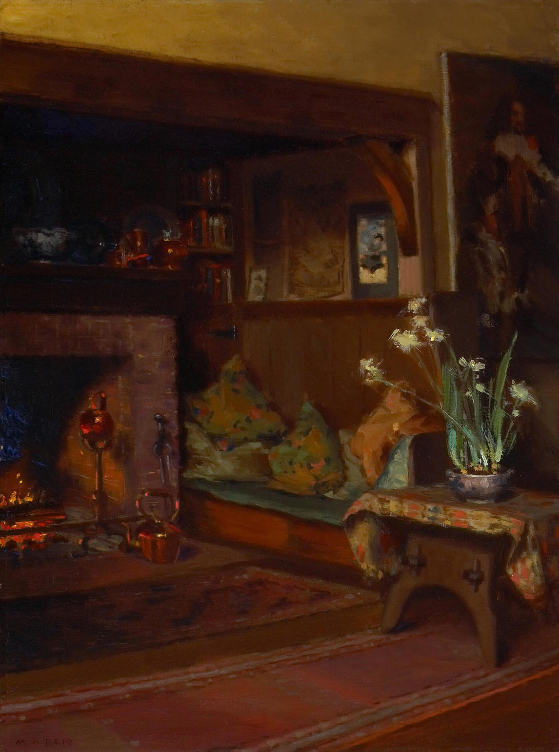 Mary Hiester Reid, A Fireside (Le coin du feu), 1912