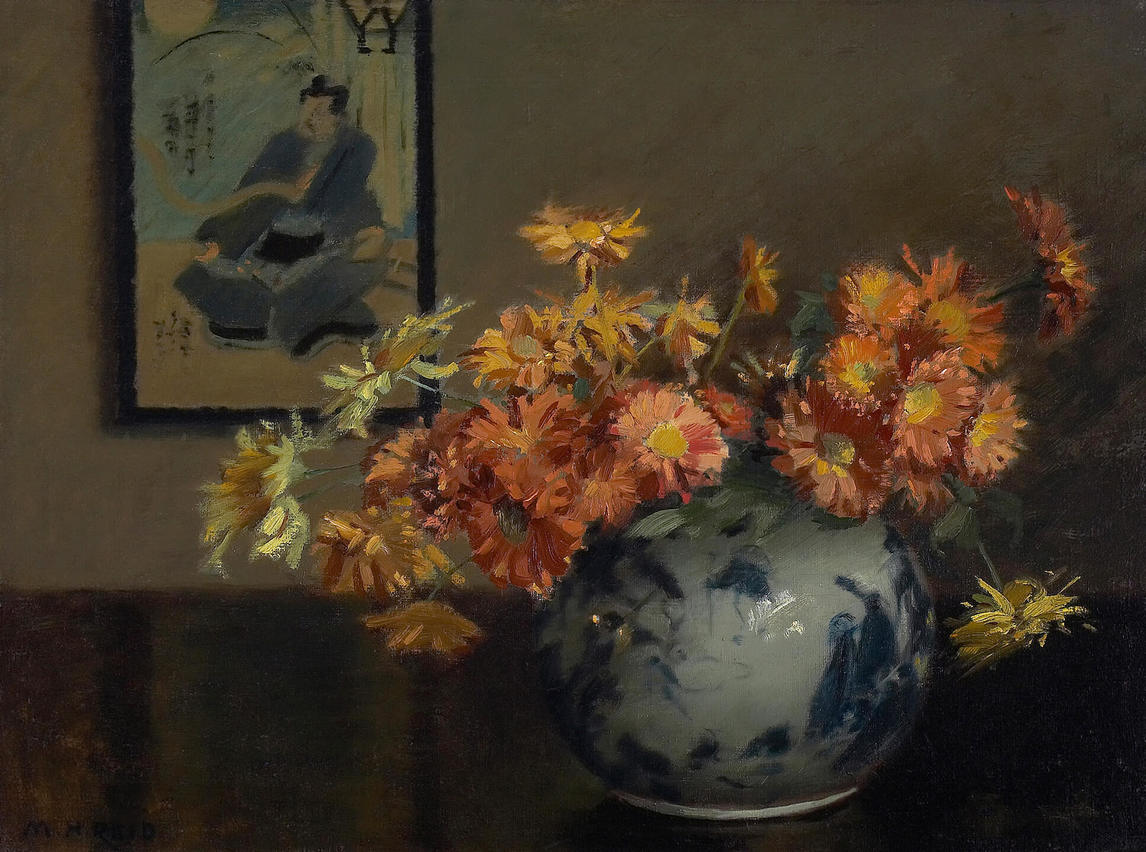 Mary Hiester Reid, Chrysanthemums: A Japanese Arrangement (Chrysanthèmes : un arrangement japonais), v.1895