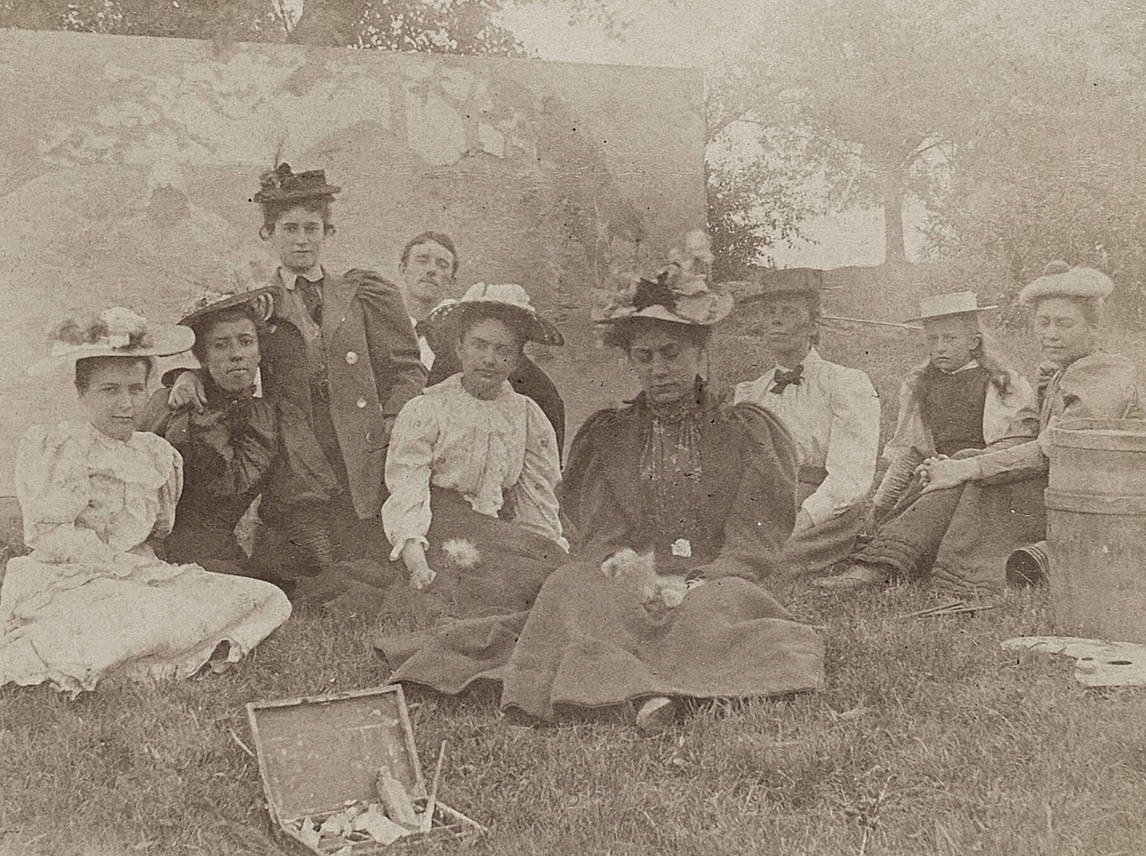 A group of George Agnew and Mary Hiester Reid's students in Onteora, New York, c.1894