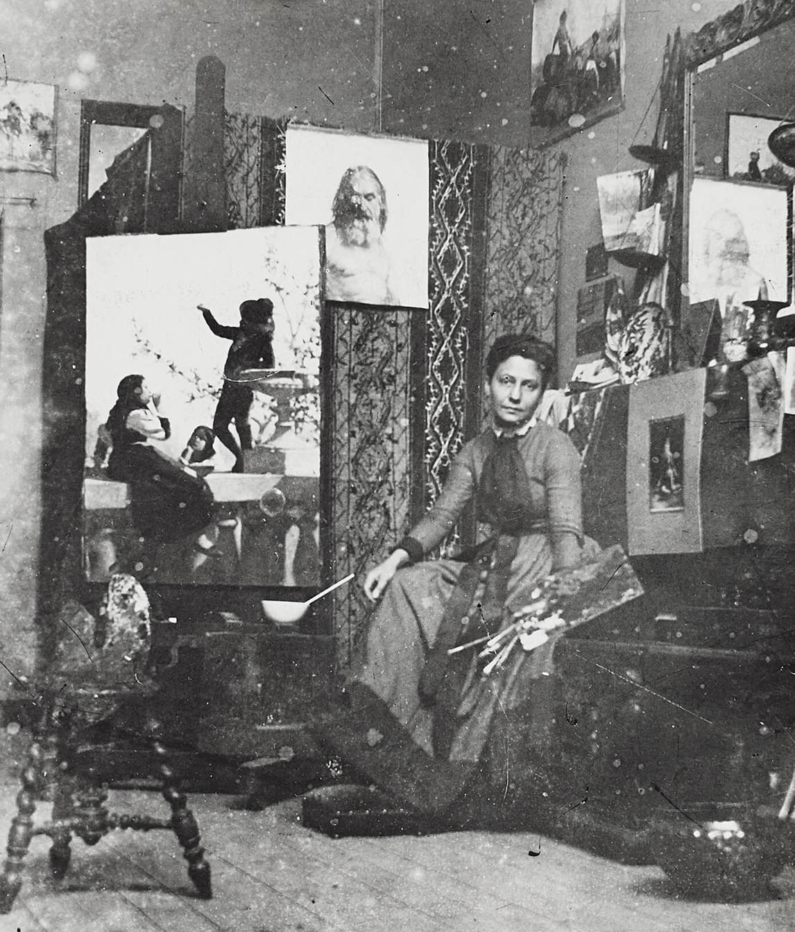 Mary Hiester Reid in her Paris Studio at 65 Boulevard Arago, 1888-89