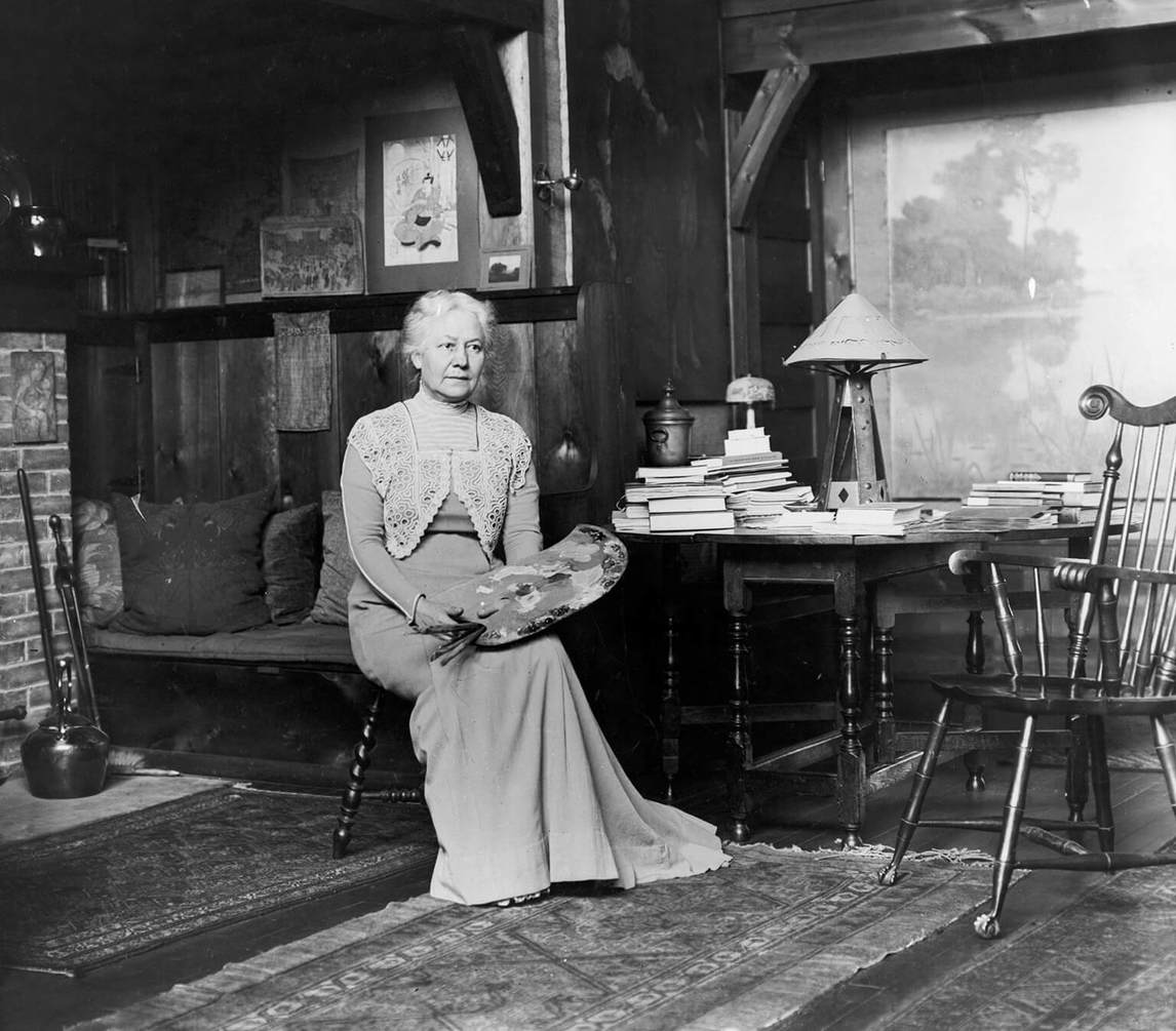  Mary Hiester Reid in her studio, c.1907