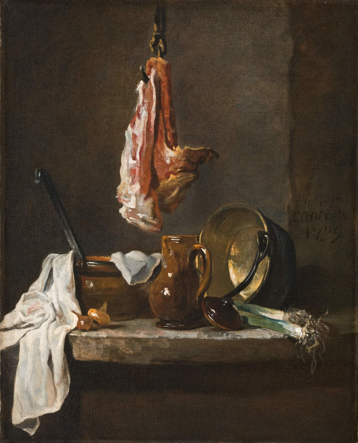 Jean-Baptiste-Siméon Chardin, Still Life with a Rib of Beef, 1739