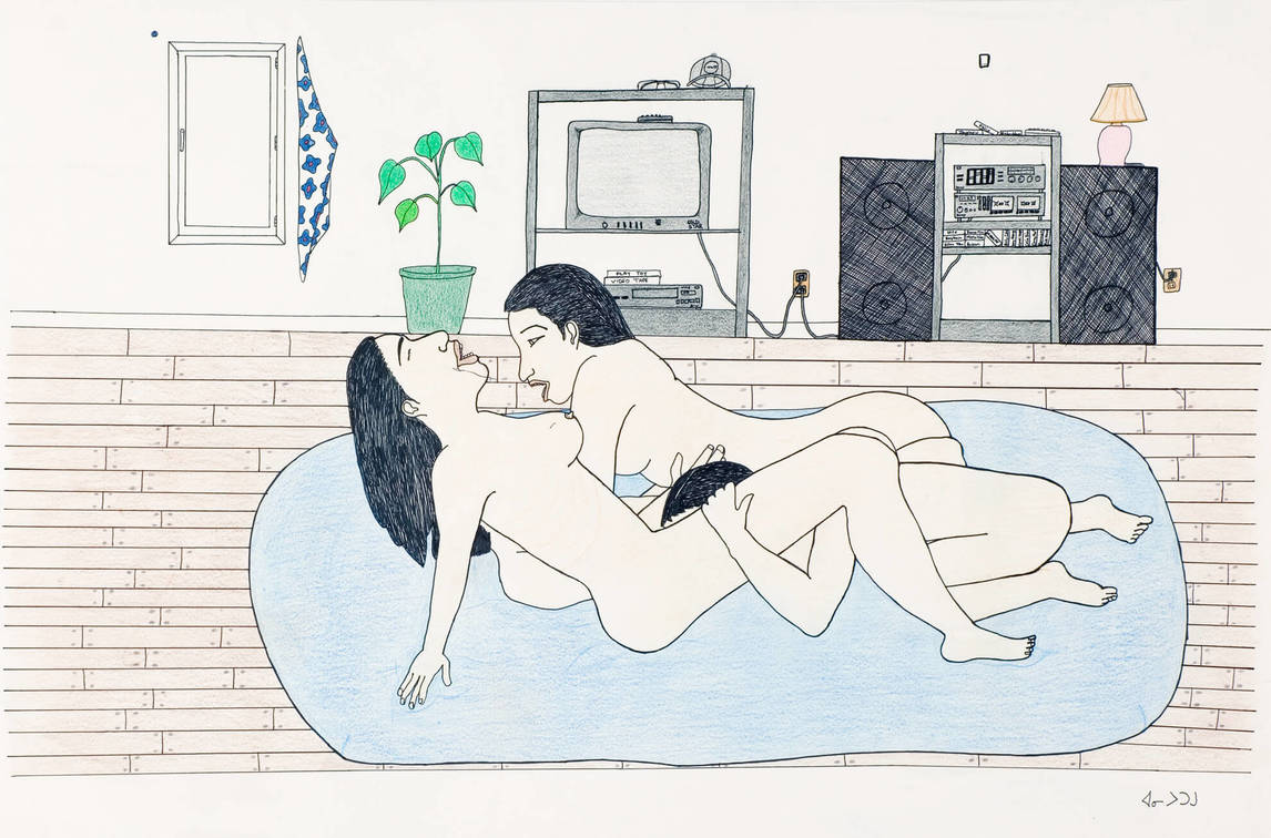 Annie Pootoogook, Erotic Scene — 4 Figures, 2001