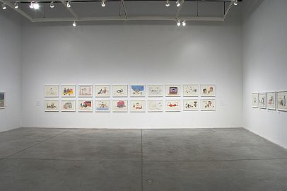 Installation view of Annie Pootoogook’s work at The Power Plant Contemporary Art Gallery, 2006