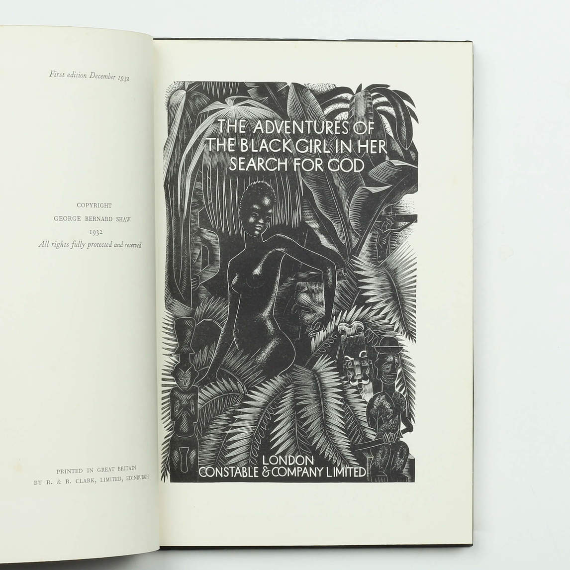 Art Canada Institute, original cover, George Bernard Shaw's The Adventures of the Black Girl in Her Search for God, 1932, illustrations by John Farleigh