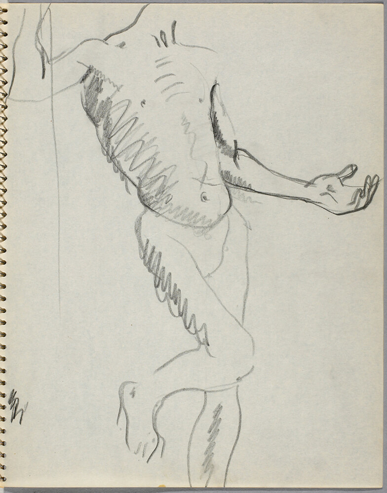 Art Canada Institute, Prudence Heward, Male Nude in Sketchbook