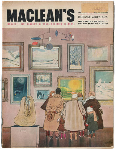 Art Canada Institute, Oscar Cahén, Cover illustration for Maclean’s, January 15, 1952