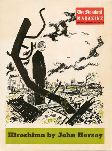Oscar Cahén, illustration de couverture pour Hiroshima, texte de John Hersey, le magazine The Standard, 28 septembre 1946