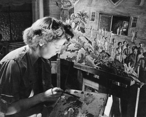 Molly in her studio, n.d., photographer unknown.